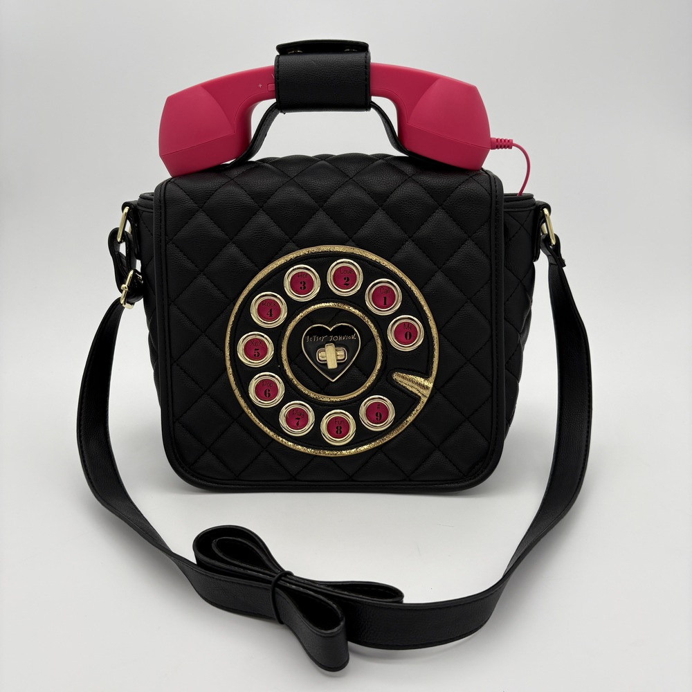 Betsey Johnson Kitsch "Hello Again" Dial Phone Crossbody Purse Bag Y2K